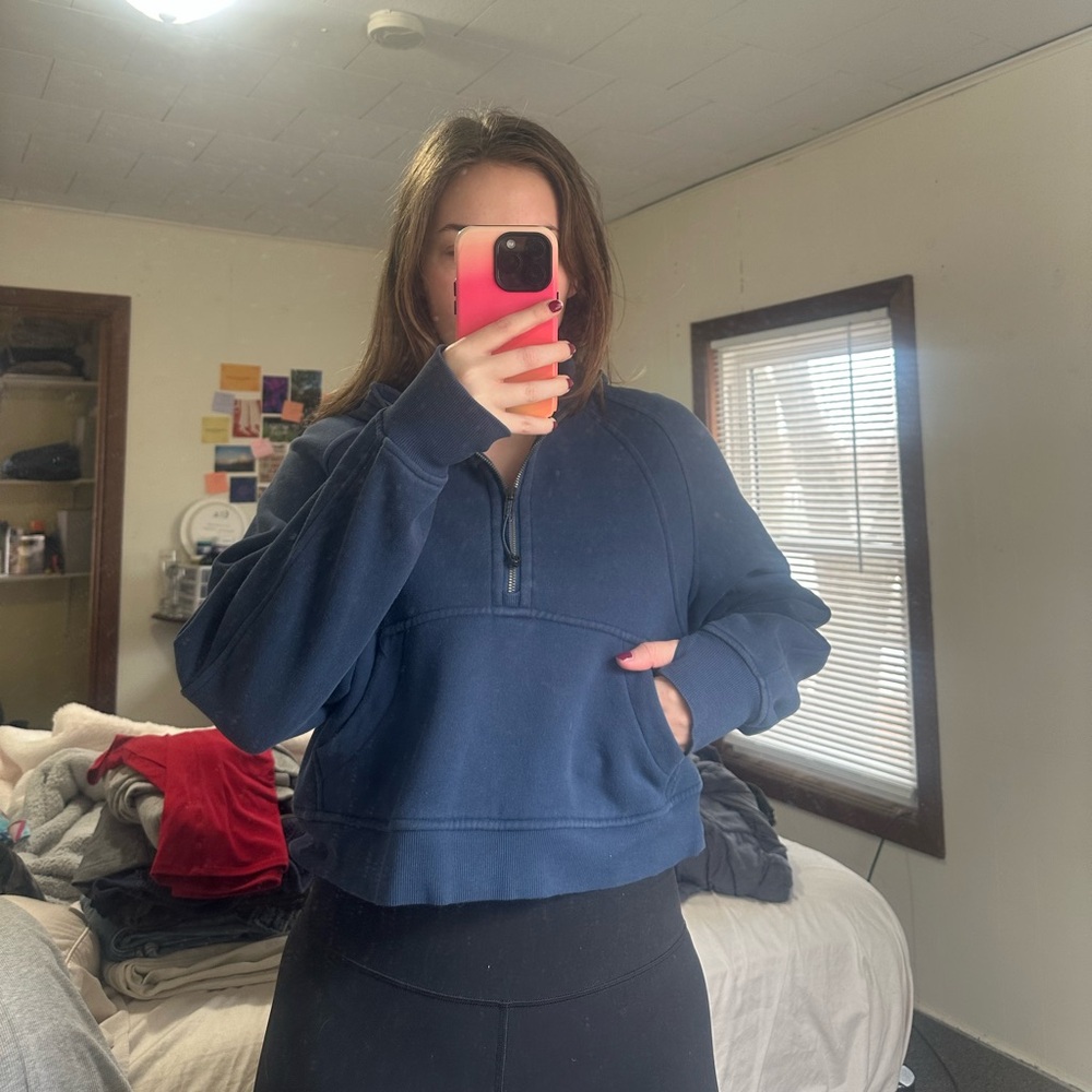 Lululemon Scuba Half Zip Navy Blue